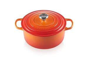 Enameled Cast Iron Signature Round Dutch Oven Lidded 5.5 qt. - Flame