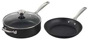 Toughened Nonstick PRO 3 Piece Set (10 inch Fry Pan 4.25 qt. Saute Pan w/ Lid glass lid fits both vessels in set)