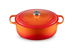 Enameled Cast Iron Signature Oval Dutch Oven 6.75 qt. - Flame