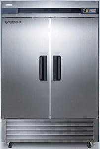 AccuCold AFS49ML Pharma-Lab Frost-free 46 Cu.Ft. 2-door Upright Pharmacy All-freezer, French Door Swing, Intelligent Microprocessor Digital Temperature Controller in Stainless Steel
