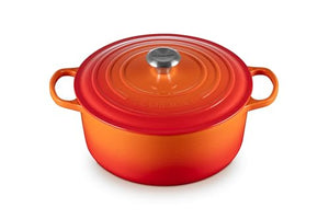 Enameled Cast Iron Signature Round Dutch Oven Lidded 7.25 qt. - Flame