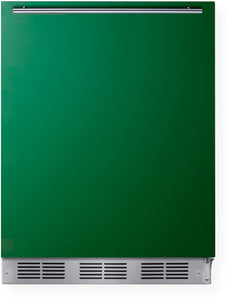 Summit Appliance BAR611WHG 24" Wide All-Refrigerator, Emerald Green Door, Professional Handle, Hidden Evaporator, Automatic Defrost, Adjustable Thermostat, Interior Light