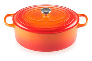 Enameled Cast Iron Signature Oval Dutch Oven 9.5 qt - Flame