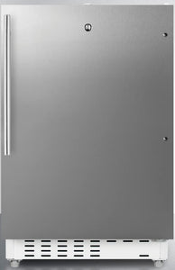 Summit Appliance ALRF48CSSHV Built-in Undercounter ADA Compliant Refrigerator-Freezer with Stainless Steel, Vertical Handle, Manual Defrost, Glass Shelves, Front Lock and Door Storage