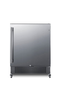 Summit 27” Refrigerator, Built-in, Outdoor Refrigerator, 4.98 cu.ft. Capacity, Mobile Fridge, Stainless Steel- FF27BSSCAS