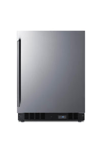 Summit Appliance SCR610BLSD Built-in Undercounter Commercial All-Refrigerator with Stainless Steel Interior, Auto Defrost, Digital Thermostat, Recessed LED Lighting, Lock and Black Cabinet
