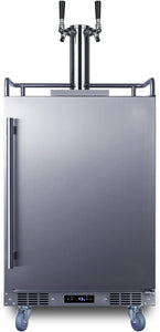 Summit SBC683OSTWIN 24" Wide Built-in or Freestanding Outdoor Beer Kegerator, Dual Tap, Weatherproof, Automatic Defrost, Digital Thermostat, Tap Cool System, Adjustable Shelves, four Casters