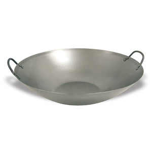 Bayou Classic 8540 Steel Flat Bottom Wok Features Heavy Duty Riveted Handles Flat Bottom Sloping Sides Perfect For Stir Frying