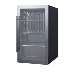 Summit 19” Beverage Center, 3.13 cu.ft. Capacity, Shallow Depth, Outdoor Refrigerator, Stainless Steel & Glass- SPR488BOS