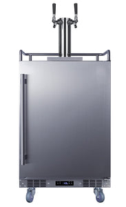 Summit Appliance SBC682CFTWIN 24" Wide Built-In Cold Brew Coffee Kegerator; 5.6 cu.ft. Capacity; Weatherproof Design; Dual Tap System; Automatic Defrost; Digital Thermostat; 4 Casters; Tap Cool System