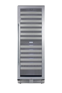 Summit Appliance SWCP2163CSS 24" Wide Dual-Zone Wine Cellar, Built-in Capable, 2 Temperature Zones, Digital Thermostat, 163 Bottles Capacity, LED Lighting, Factory-Installed Lock