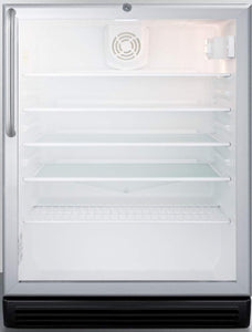 Summit SCR600BGLCSSADA 24 Inch Compact Refrigerator in Aluminum Silver