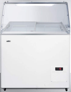 Summit Appliance NOVA22PDC 30" Wide Fully Assembled Commercial Dipping Cabinet with Digital Thermostat, Sneezeguard, Light, Manuela Defrost, Removable Lock, Fan-Cooled Compressor and Casters