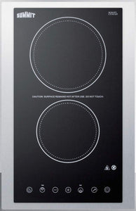 Summit 15" 2 Burner Electric Cooktop, Black - CR2B23T3BTK15