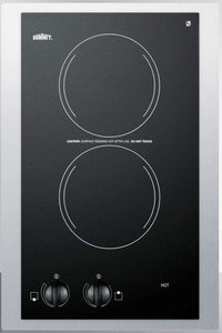Summit 15" 2 Burner Electric Cooktop. 115 Volt Radiant Cooktop, ADA Compliant, Black- CR2110TK15