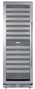 Summit Appliance SWCP2163LHD 24" Wide Dual-Zone Wine Cellar; LHD Door Swing; Up to 163 Bottles; Automatic Defrost; Black Cabinet; Magnetic Door Gasket; High/low Temperature Alarms; Digital Thermostat