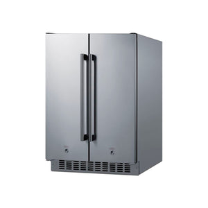Summit Appliance FFRF24SSCSS 24" Wide Built-In Refrigerator-Freezer, 3.78 cu.ft. Capacity, Open Door Alarm, Hight Temperature Alarm, Stainless Steel Exterior, Digital Thermostat, Frost-free Operation