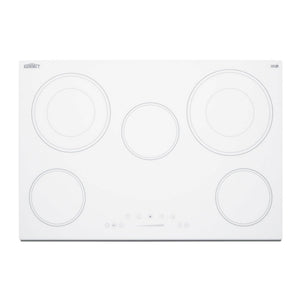 Summit 30" 5 Burner Electric Cooktop, White - CR5B30T8W