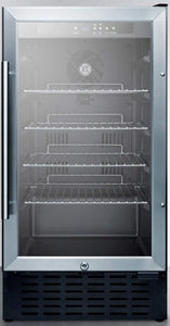 Summit SCR1841BCSSADA Undercounter Beverage Refrigeration, Glass/Stainless-Steel