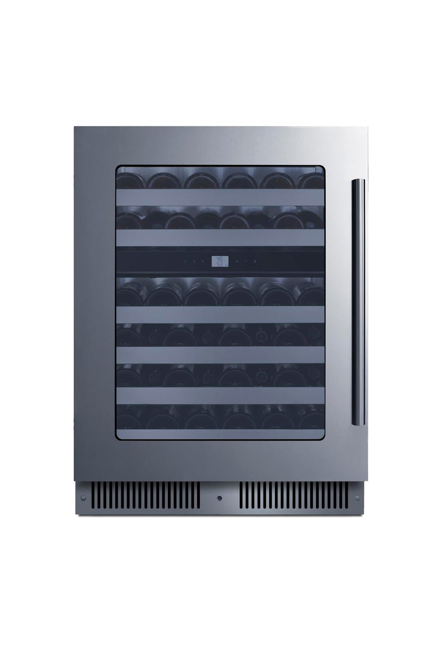 Summit 24” Wine Cellar, Built in Wine Refrigerator, 48 Bottle Capacity, Single Zone Wine Cellar, Stainless Steel & Glass- CL244WC2CSSLHD (Left Handed Door Swing)
