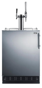 Summit Appliance 24" Wide Nitro-Cold Brew Coffee Kegerator/Refrigerator Combo, Black Interior, Caster Wheels, Residential/Commercial Use (LHD, Nitro-Cold Brew Coffee)