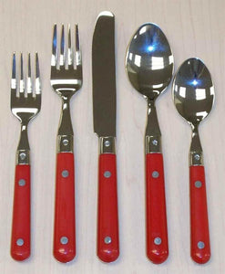 Ginkgo International Le Prix 20-Piece Stainless Steel Flatware Place Setting, Milano Red, Service for 4