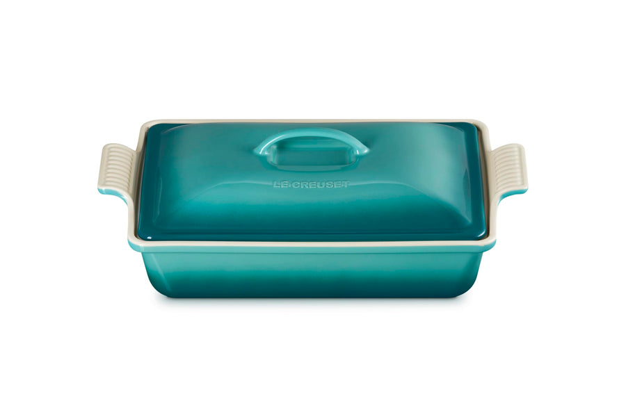 Le Creuset Stoneware Heritage Covered Rectangular Casserole, 4 qt. (12" x 9"), Riviera
