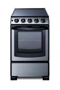 Summit 20” Electric Range, Stainless Steel and Black- REX2071SSRT