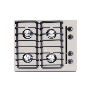 Summit 24" Gas Cooktop, 4 Burners, Electric Ignition, 115V-3 Gas Cooktop, Bisque - SNL033I
