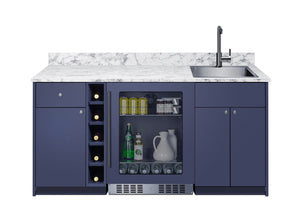 Summit 68.5" Bar Cabinet, Navy Blue- OASISMN33