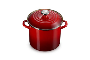 Le Creuset Enamel on Steel Traditional Stockpot, 8 qt., Cerise with Stainless Steel Knob