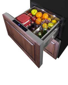 Summit 24 Inch Wide 3.71 Cu. Ft. Refrigerator Drawers with ADA Design (Panel Not Included)