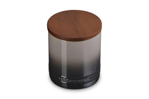 Canister with Wood Lid - Oyster 1.2 qt.