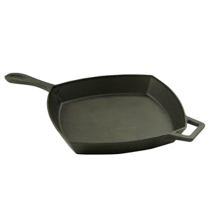 Bayou Classic 7433 12-in Square Cast Iron Skillet Features Helper Handle Perfect For Breakfast Pan Frying Sautéing and Baking