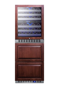 Summit 24” Combination Wine Cellar & 2-Drawer Refrigerator, Dual Zone Wine Cellar, 46 Bottle Capacity, Panel Ready*- SWCDAR24PNR *Panels not included