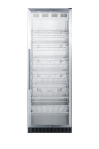 Summit 24" Full Size Beverage Cooler Refrigerator with Glass Door | Commercial Display Fridge for Wine Soda | 12.6 Cu Ft, (6) Adjustable Wire Shelves, 24"W x 24"D x 69.75"H, Stainless Steel, 115V, NSF