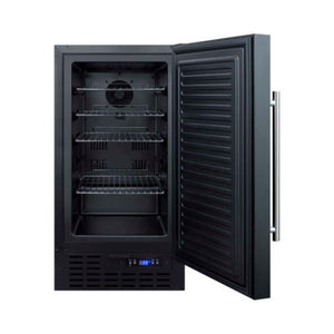 Summit Appliance FF1843BADA 18" ADA Compliant Wide Built-in All-refrigerator in Black with Digital Thermostat, Automatic Defrost, Digital Display, Adjustable Chrome Shelves, LED Light and Front Lock