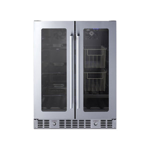 24 in. 4.6 CU. FT. Dual Zone Pantry Cooler MINI Fridge in Stainless Steel Without