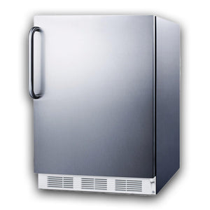 Summit 24" Wide Refrigerator-Freezer, Peak24 Undercounter Fridge, 5.1 cu.ft. Capacity, Stainless Steel- CT661WCSS