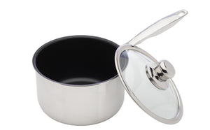 Swiss Diamond 7" 2.1Qt Sauce Pan Nonstick Clad Induction Includes Lid Stainless Steel Base Dishwasher and Oven Safe