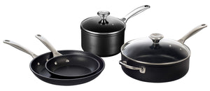 6-Pc Toughened Nonstick PRO Cookware Set Scratch-Resistant Nonstick Pots and Pans for Effortless Cooking and Easy Cleanup