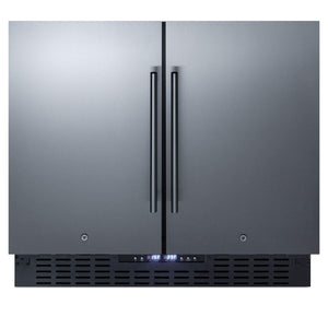 36 in. 5.8 CU. FT. Built-in Side by Side Refrigerator with Freezer in Stainless Steel, COUN