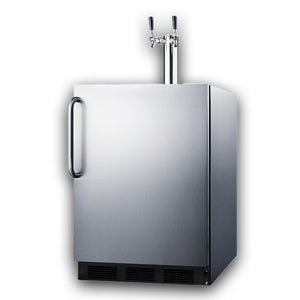 Summit 24" Outdoor Kegerator, Dual Tap Kit, ADA-Compliant, Stainless Steel - SBC54OSBIADA
