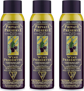 Wine Preservation System | 100% Green Gas Based | Suitable For All Wine, Port, Sake, Cognac, Whiskey, Fine Oil & Vinegar (Pack of 3)