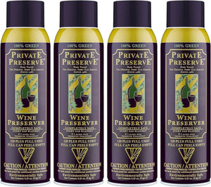 Wine Preservation System | 100% Green Gas Based | Suitable For All Wine, Port, Sake, Cognac, Whiskey, Fine Oil & Vinegar (Pack of 4)
