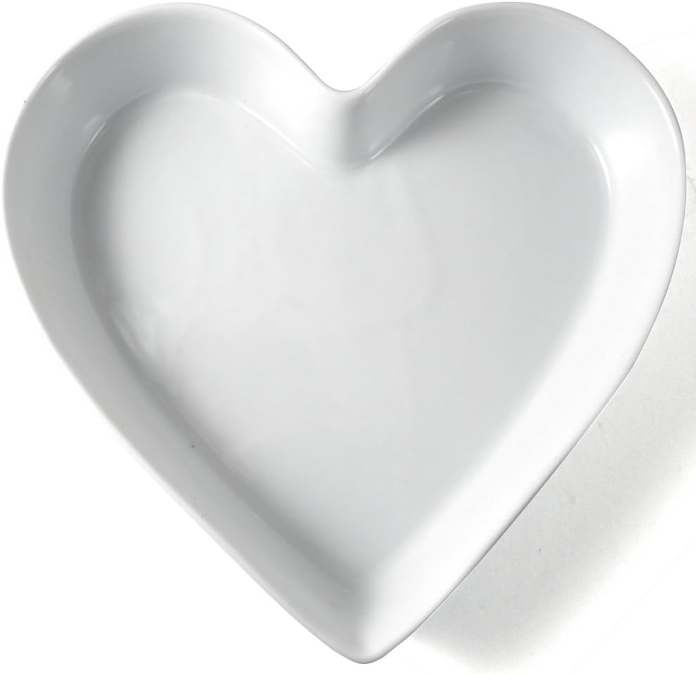 Omniware White Porcelain Heart Dish, 5.5 Inch