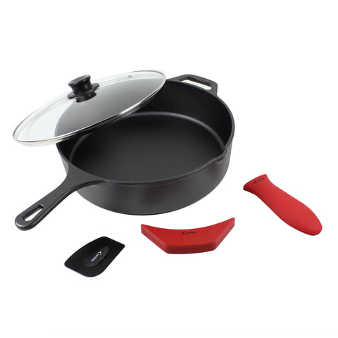 Crucible Cookware 12-Inch Cast Iron Skillet Set (Pre-Seasoned - EXTRA DEEP Sauté Pan) – product photo 9