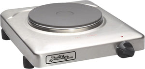 PCR-1S Professional Cast Iron Portable Countertop Range, Stainless Steel Housing, 1500W Electric Burner, Durable and Easy to Clean