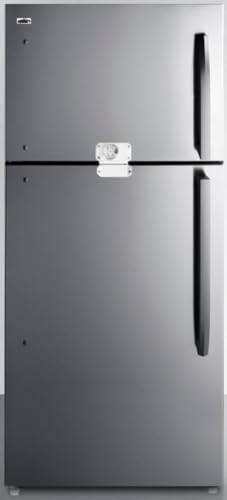 Full size refrigerator with top freezer in white - 2 locks