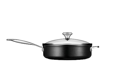 Toughened Nonstick PRO 4 1/4 qt. Saute Pan with Helper Handle & Glass Lid
